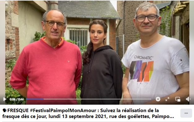 Amaury Collier et Alix de Ponnat et Thibauld de La Corbière parlent du démarrage du chantier de la Fresque Paimpol Mon Amour 