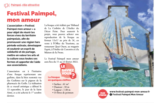 Festival Paimpol Mon Amour, à l'honneur, dans le magazine de la ville #54 en page 10